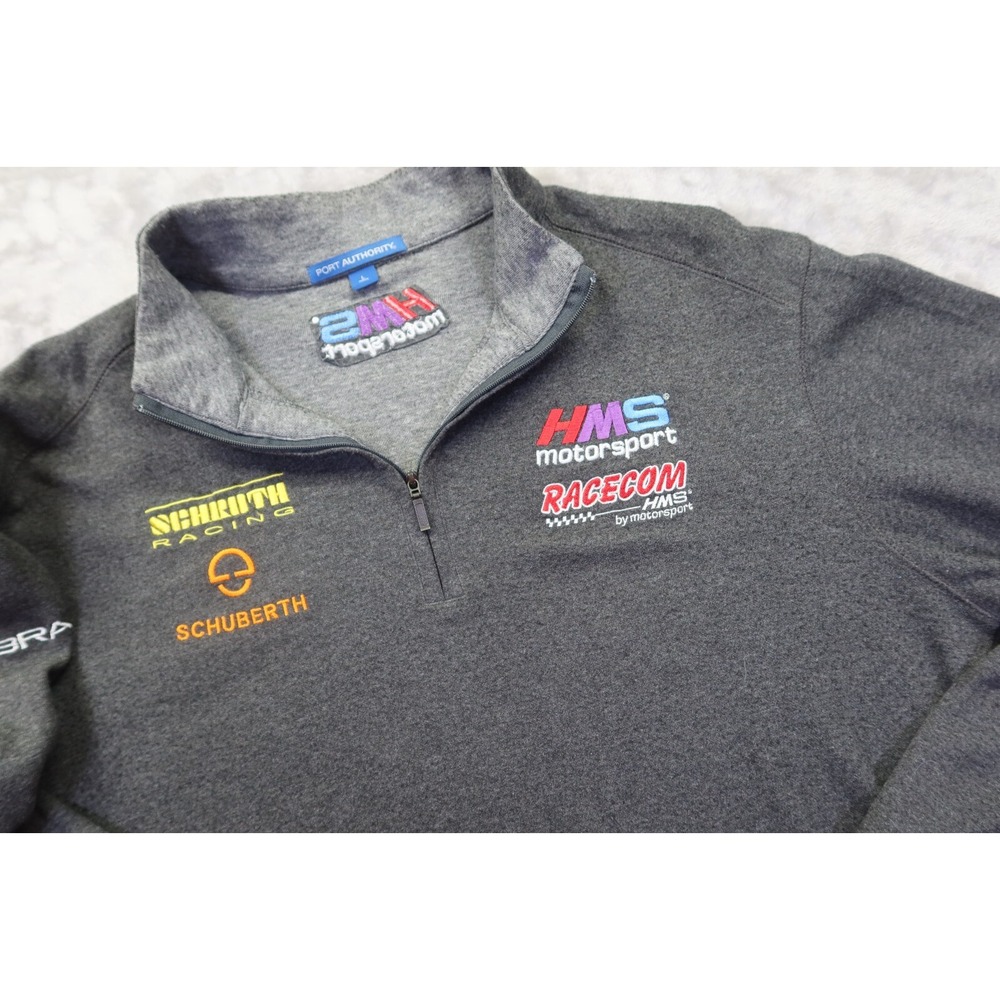 HMS Motorsports Schroth‎ Racing 1/4 Zip NASCAR Sweatshirt Men's Size L Gray